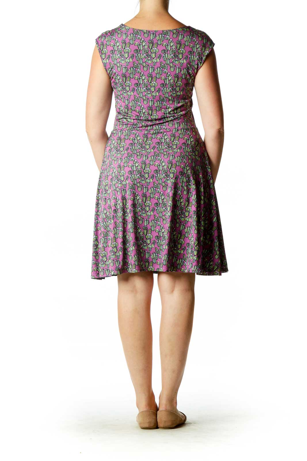 Betabrand Travel Roundtrip Reversible dress floral/ green size medium
