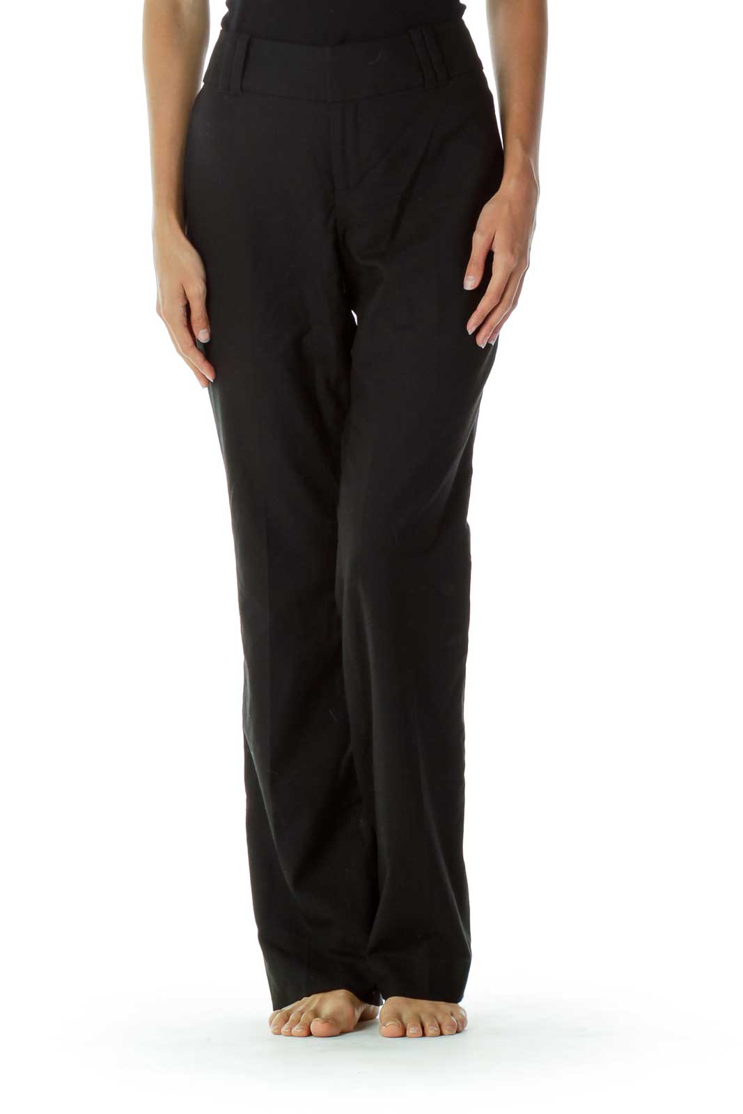 Black Polyester/rayon/spandex Pull-on Pants