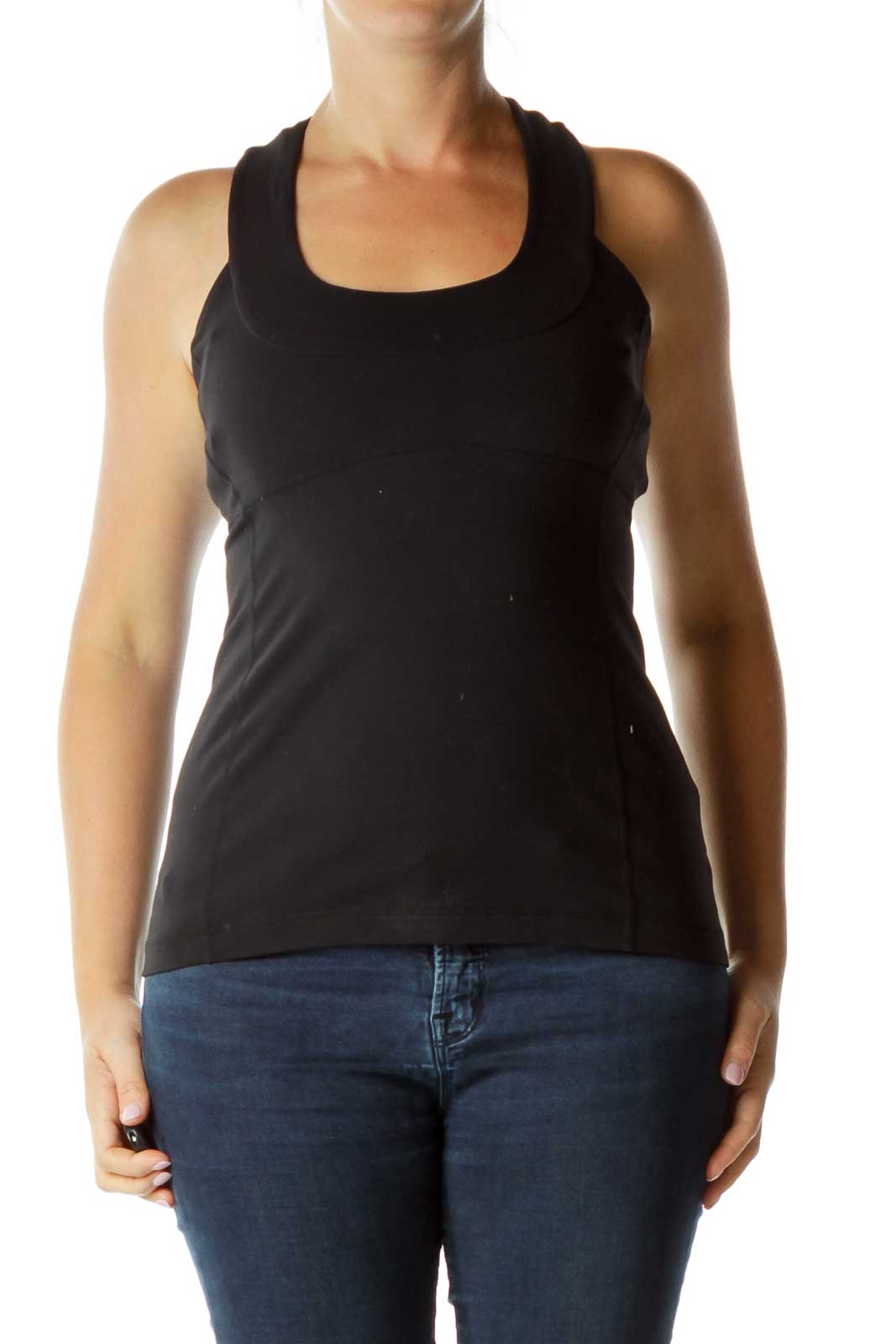 Black Racerback Halter Top Front