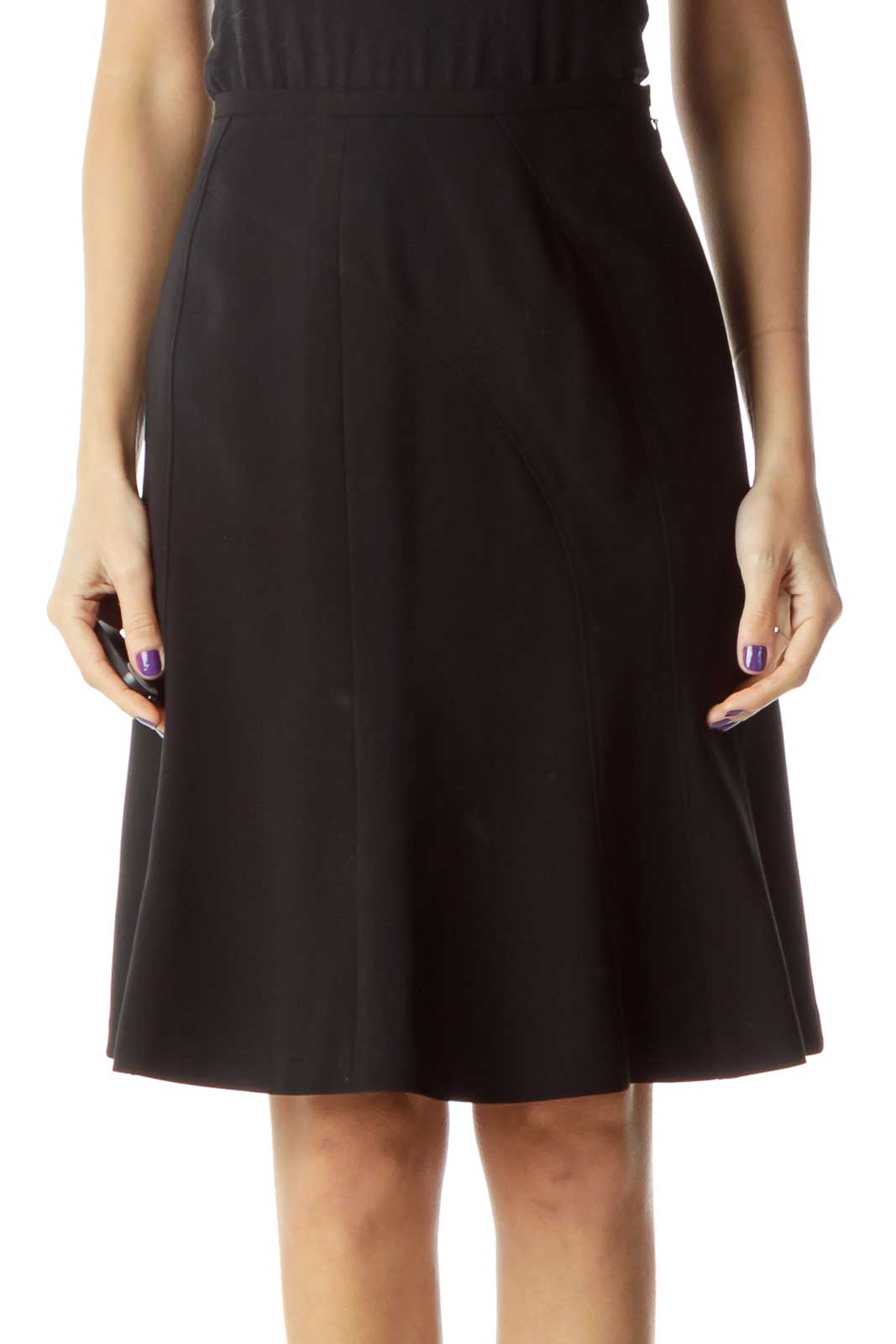 Black A-line Skirt Front
