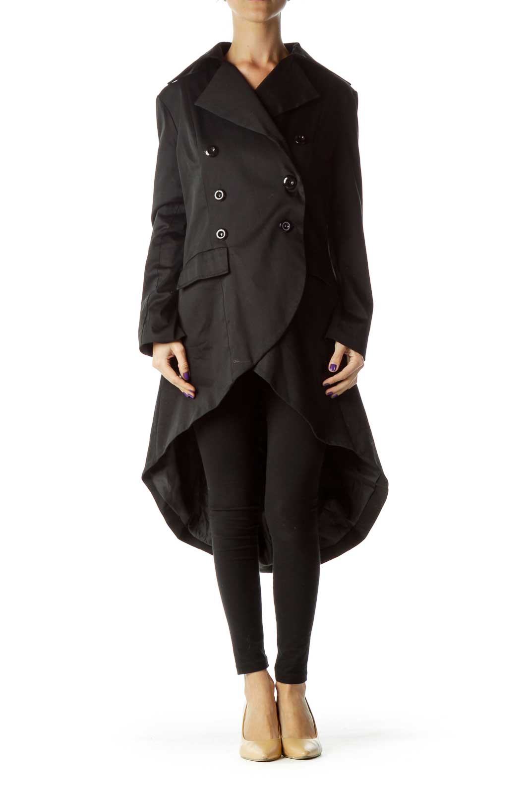 Black Trench Coat Front