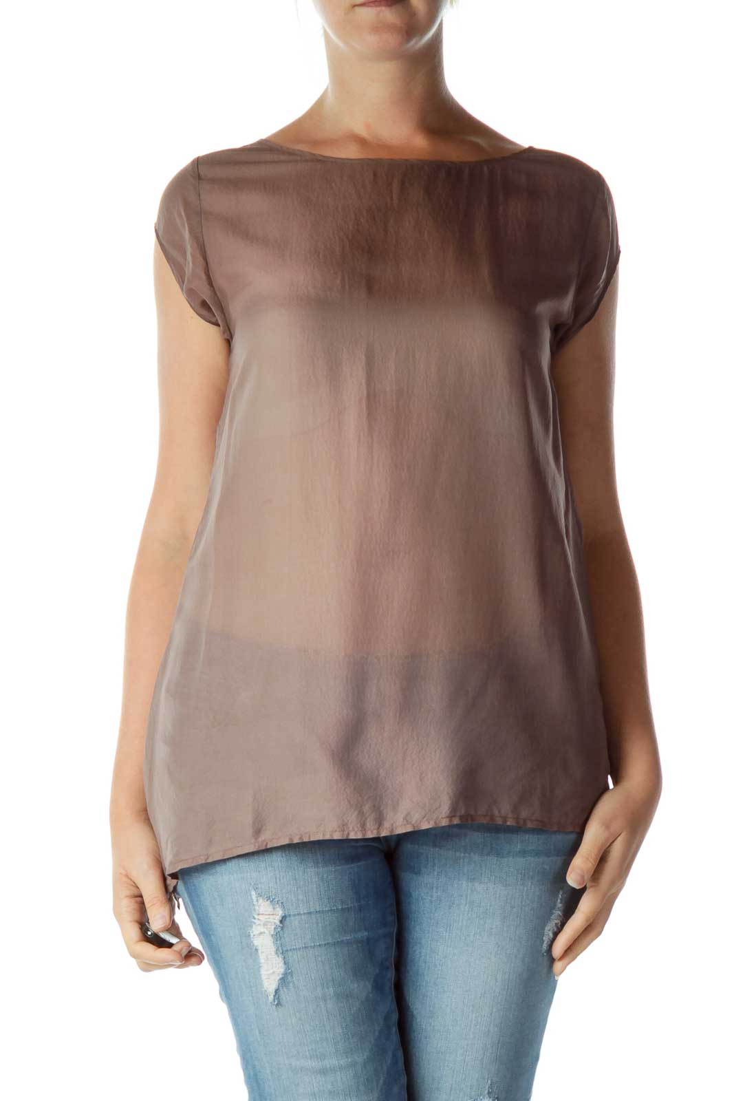 Brown Sheer Blouse Front
