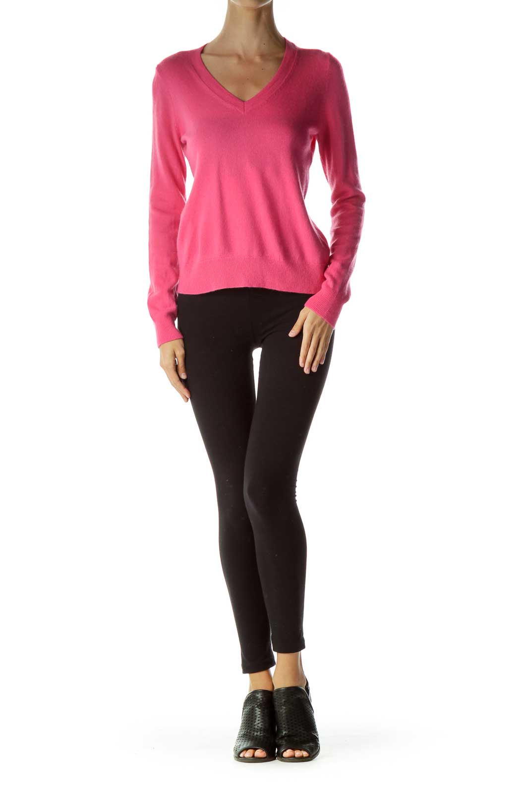 Pink Cashmere V-Neck Sweater Cashmere 
