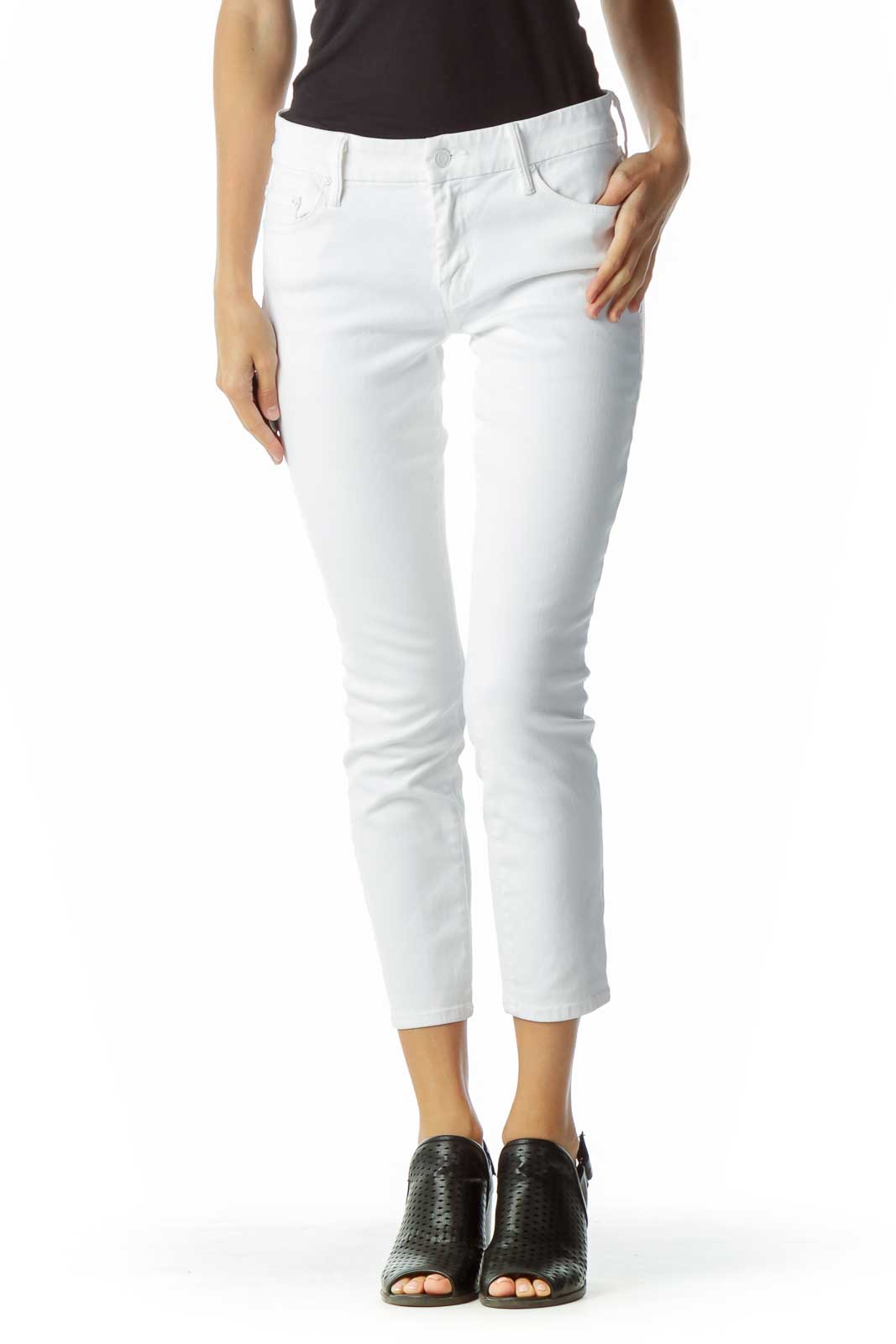 White Skinny Jeans Front