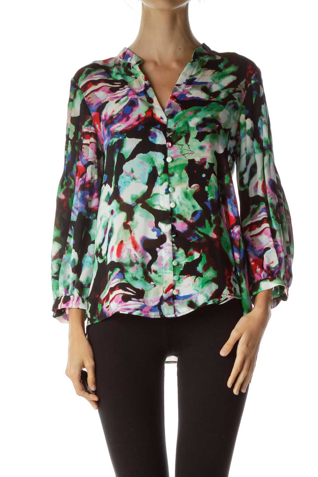 Multicolor Printed Blouse Front