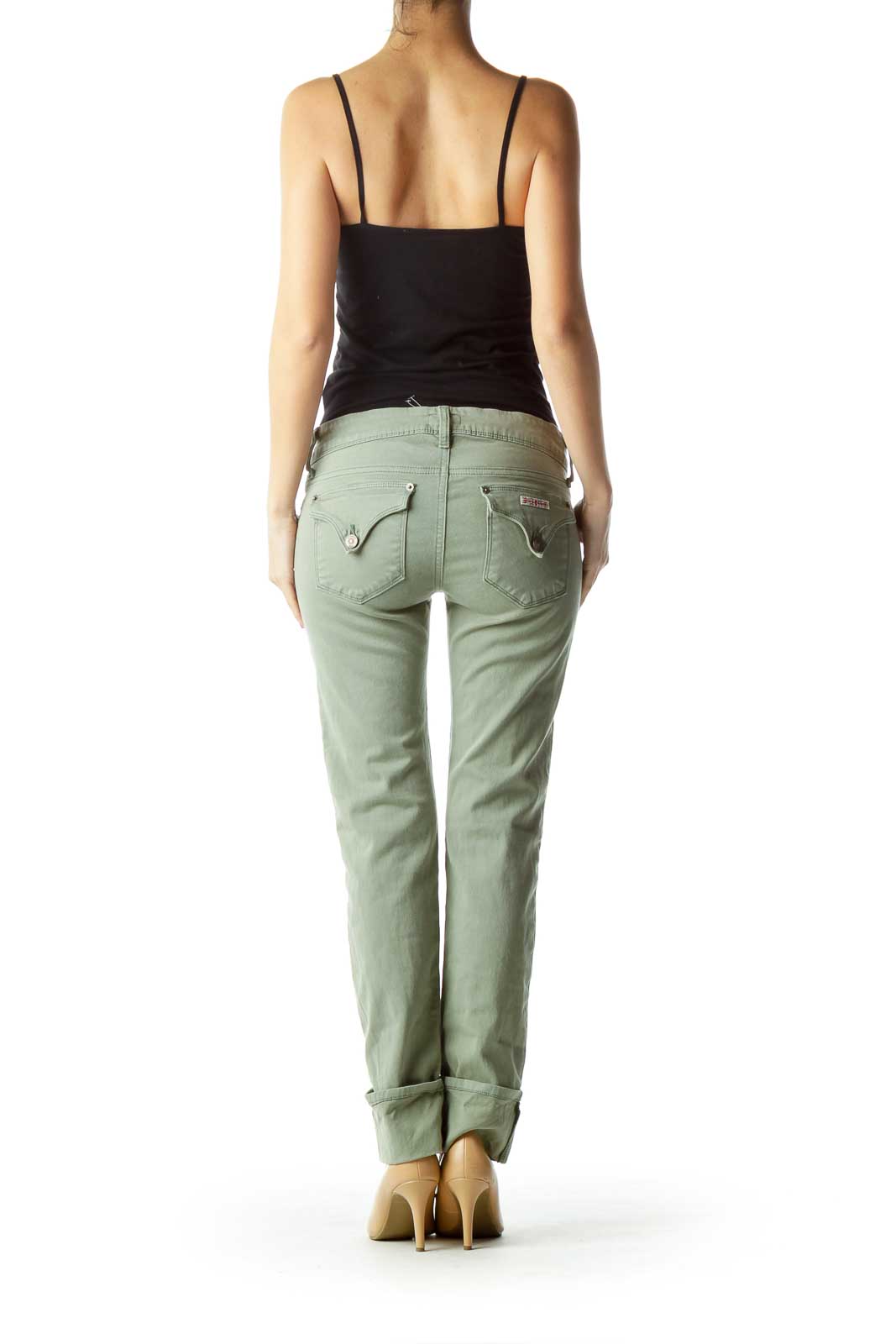 green skinny cargo pants womens 