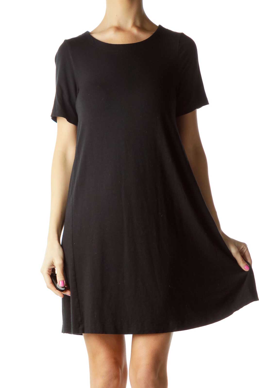 Short black 2024 jersey dress