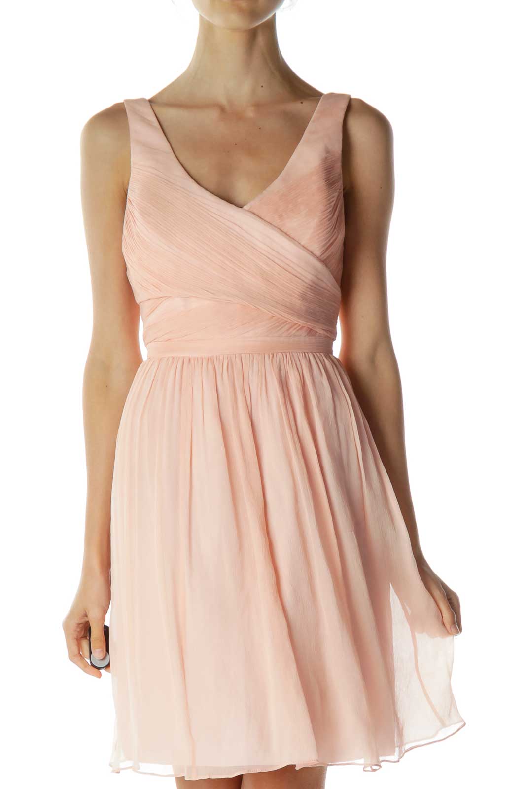 Pink Empire Waist Cocktail Dress Silk ...