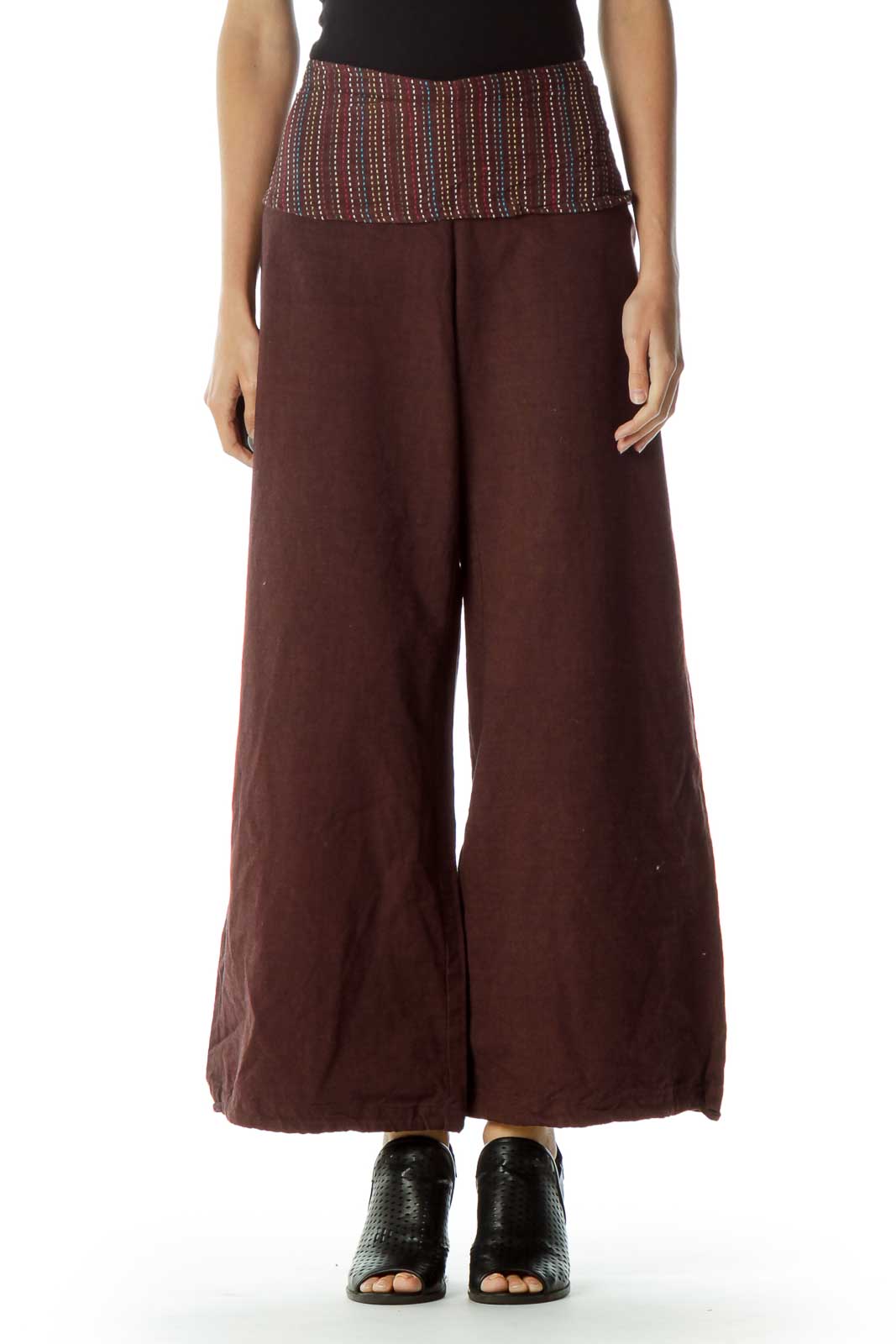 Brown Wide Leg Pant Front