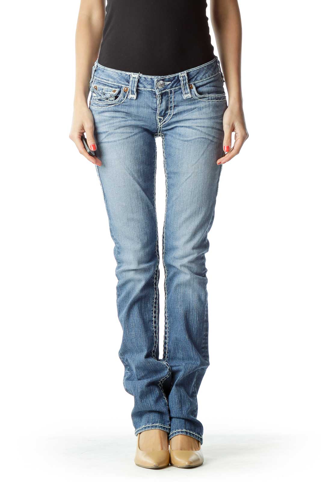 Straight-Leg Jean with Large Trim Front