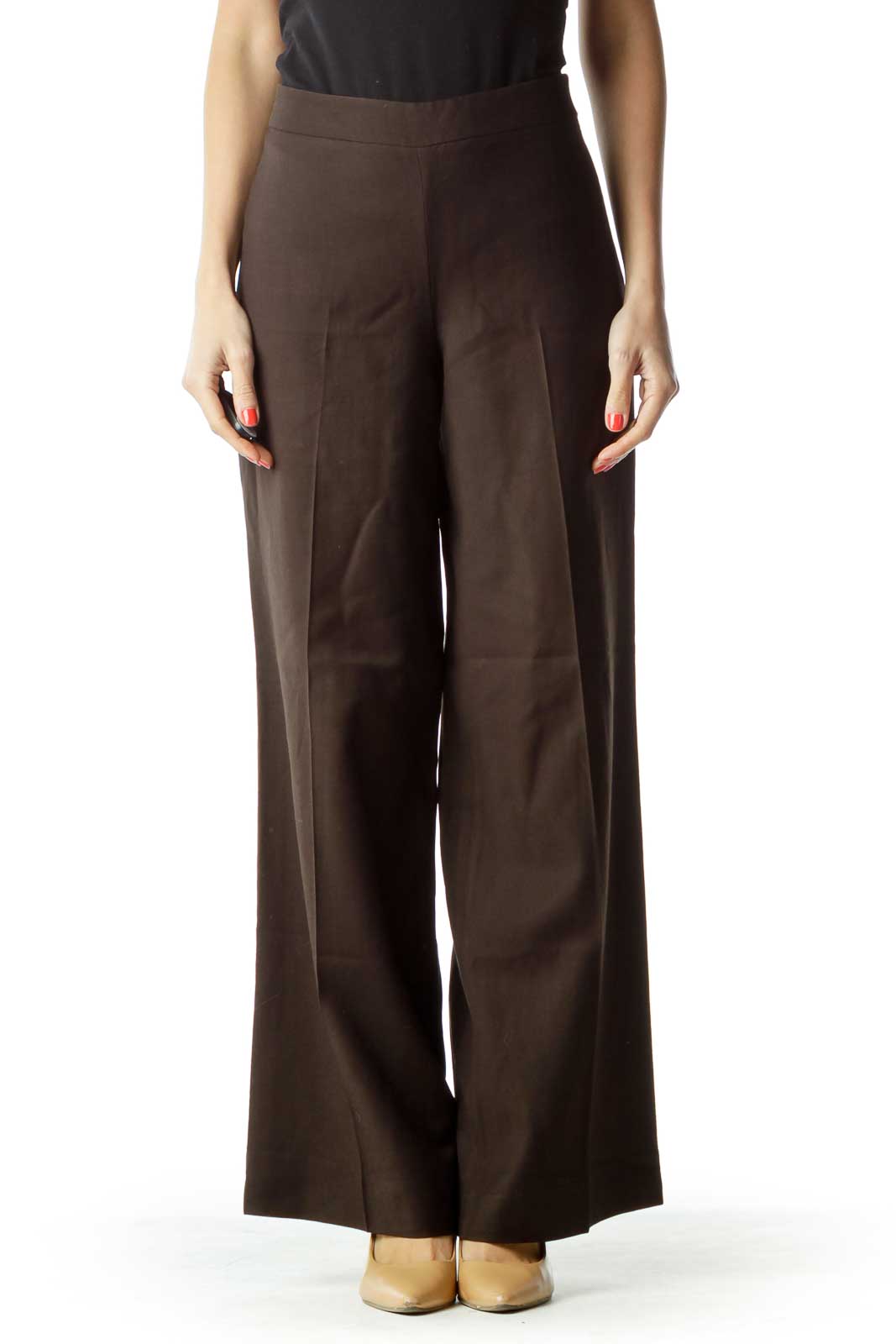 Brown Wide-Leg Work Pant Front