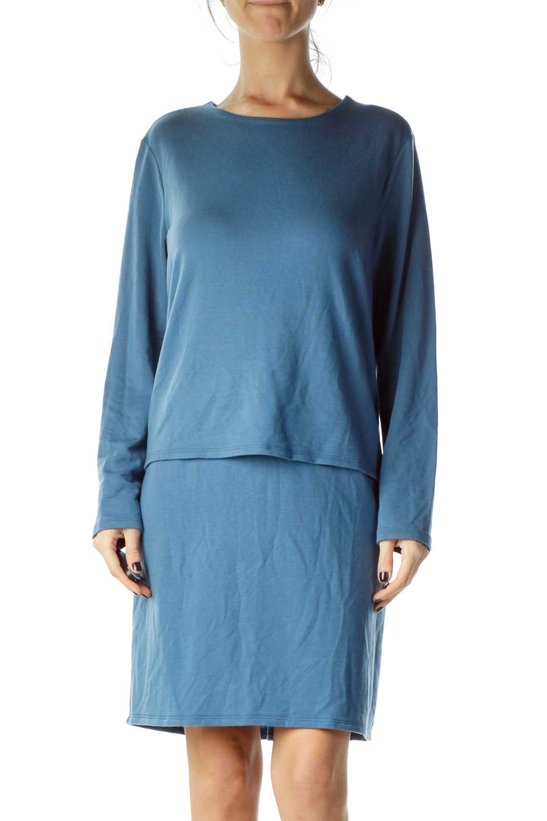 Blue Layered Day Dress Front