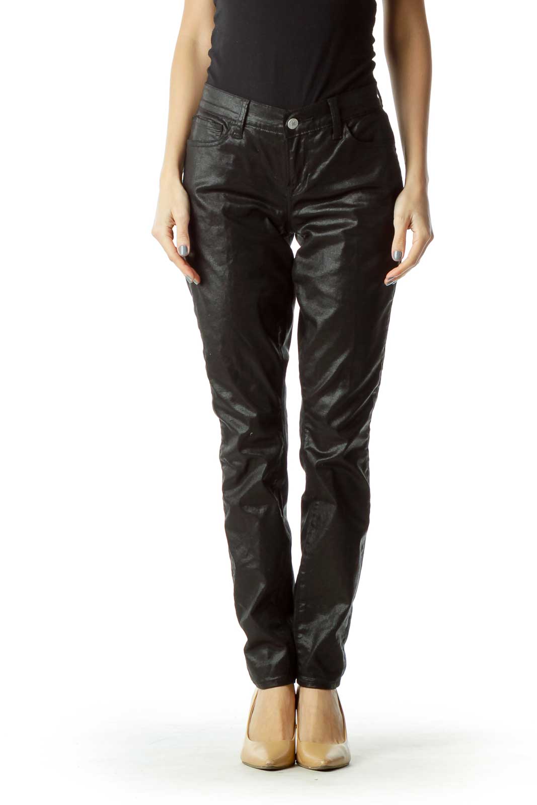 Lucky Brand - Black Metallic Skinny Jeans Cotton Spandex | SilkRoll