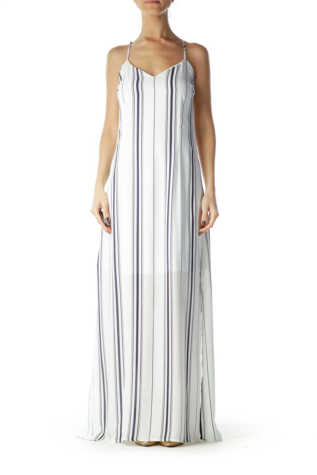 white spaghetti strap maxi dress