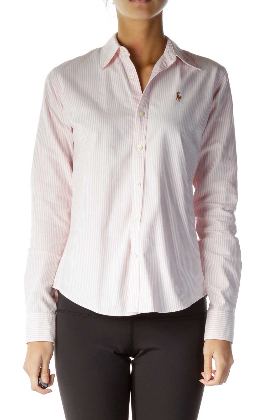Pink Pinstripe Shirt Front