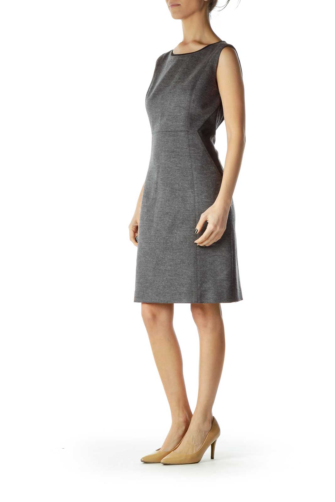 tahari grey dress