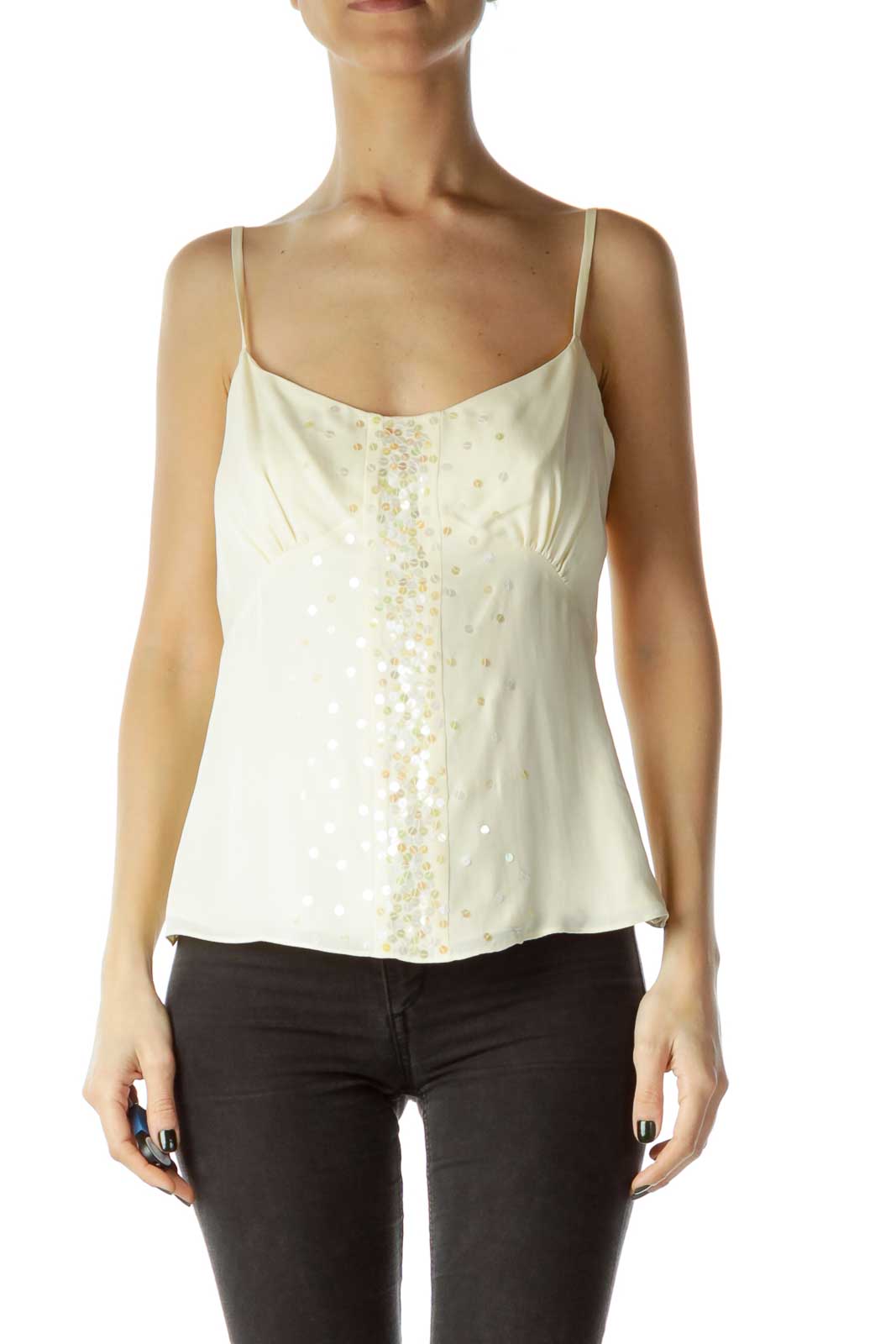Yellow Sequin Camisole Front