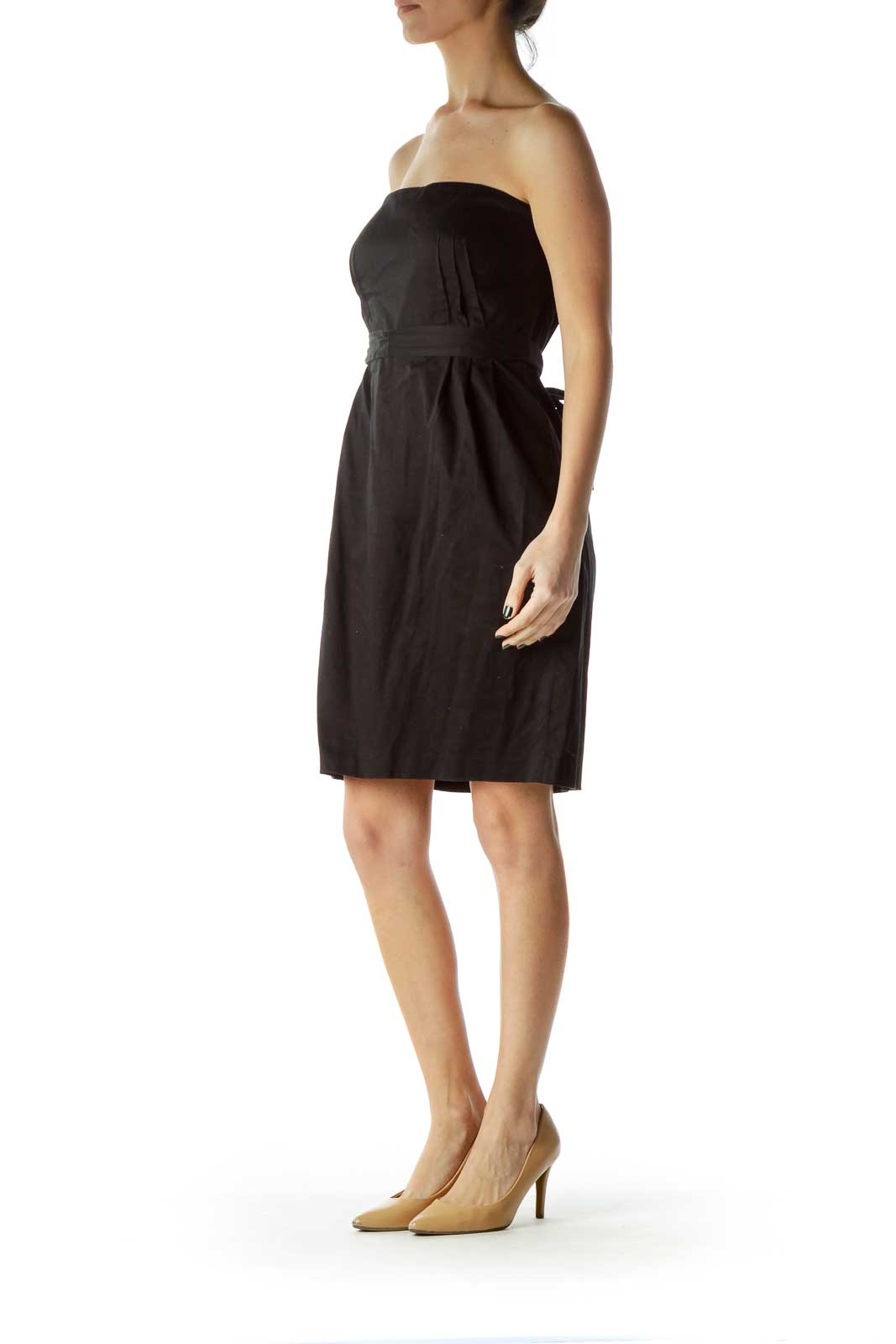 Calvin Klein - Black Strapless Dress with Built In Corset Cotton Spandex |  SilkRoll
