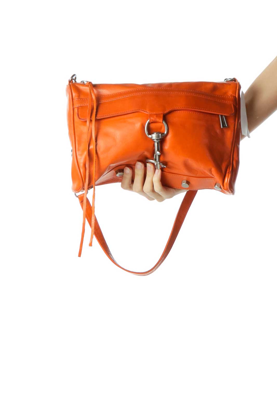 Orange Chain Strap Shoulder Bag Front