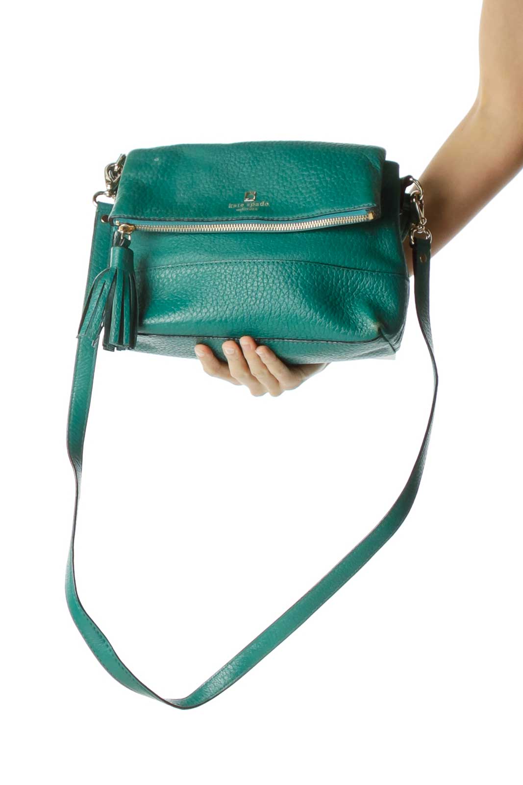 Kate Spade - Green Flap Leather Crossbody Bag Leather | SilkRoll