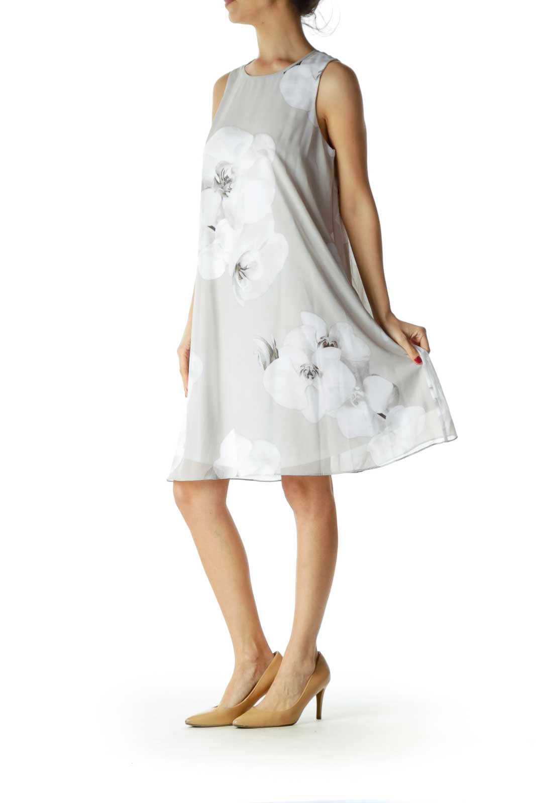 Calvin klein clearance grey floral dress