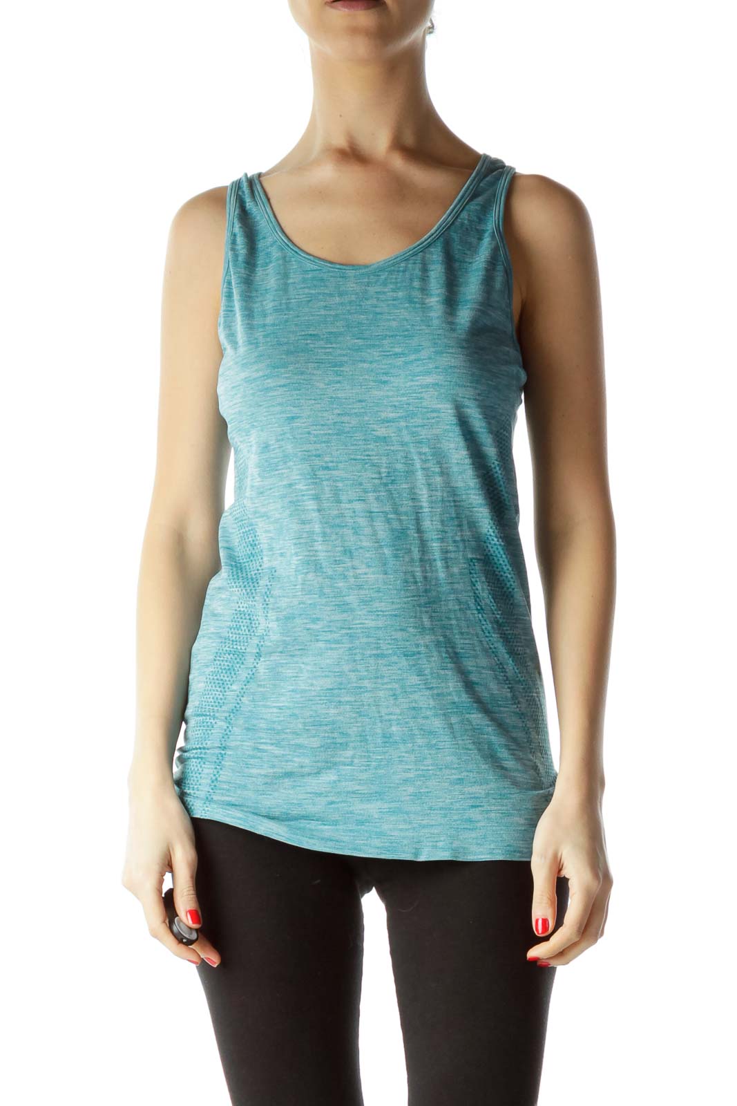 Blue Halter Sports Top Front