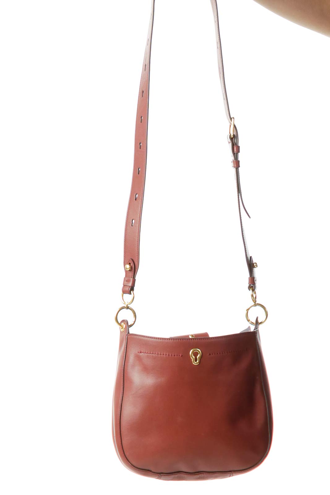 Brown Leather Crossbody Bag Front