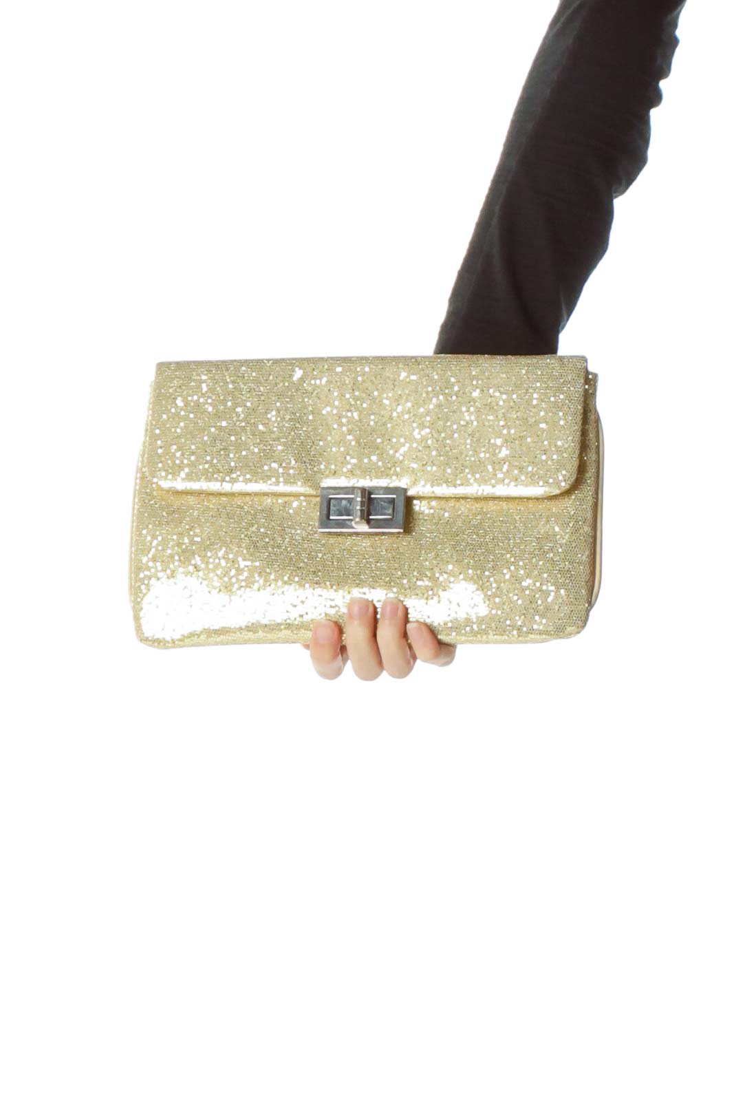Gold Clutch with Chain Front