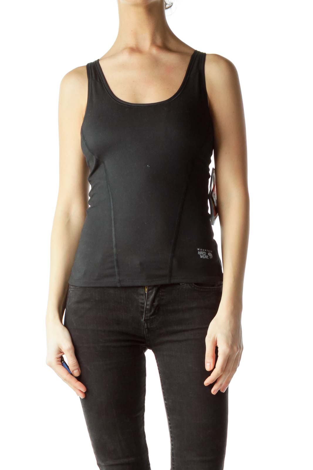 Black Racerback Fitted Sports Top Front