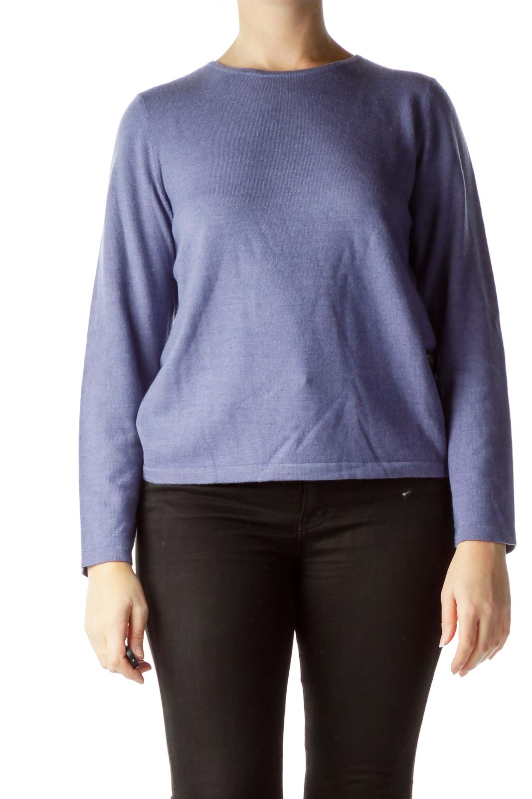 Purple 100% Pure Italian Wool Sweater Front