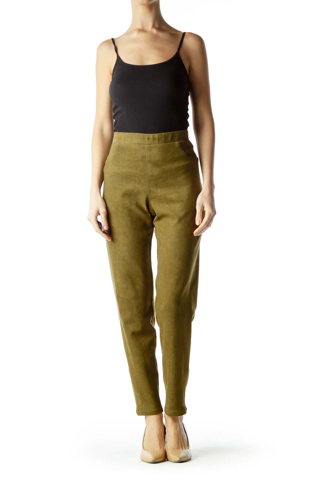 Karen Kane - Green Faux Suede Leggings 