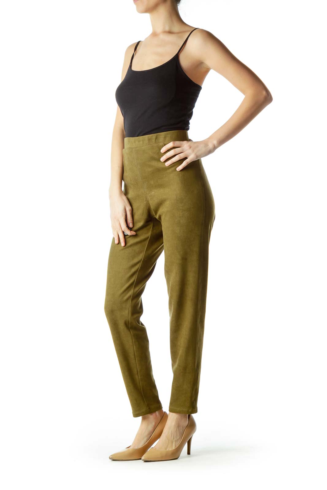 Karen Kane - Green Faux Suede Leggings 