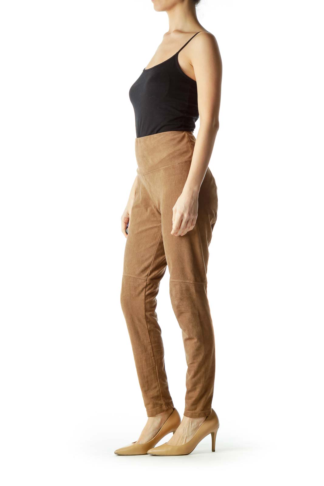 Lysse' faux suede legging high-waist, brown