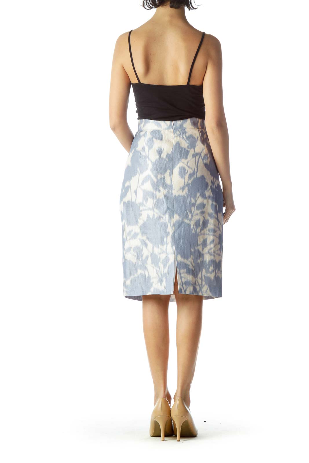 Halogen blue plaid floral cheap skirt