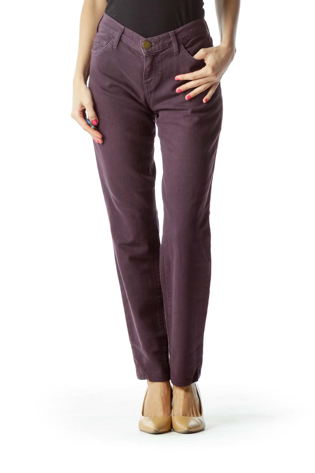 Purple Denim Skinny Jeans Front