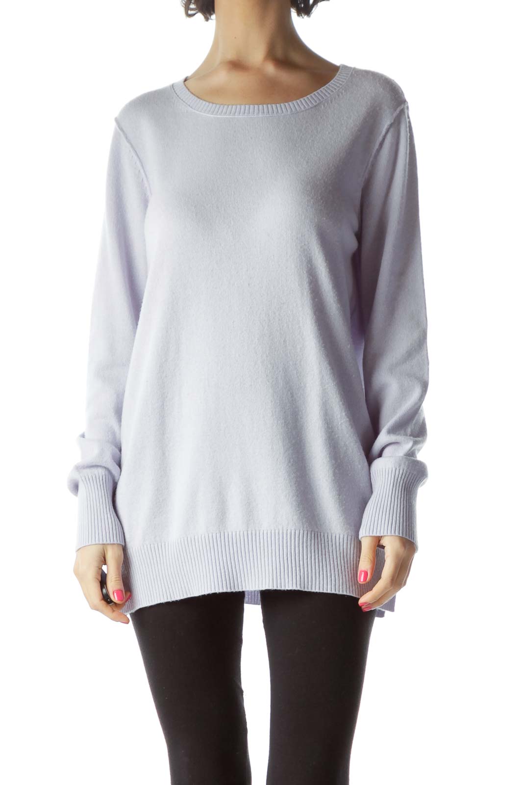 Purple Wool Modal Cashmere Sweater Front