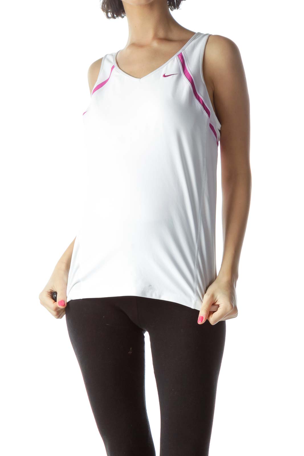 White Active Tank Front