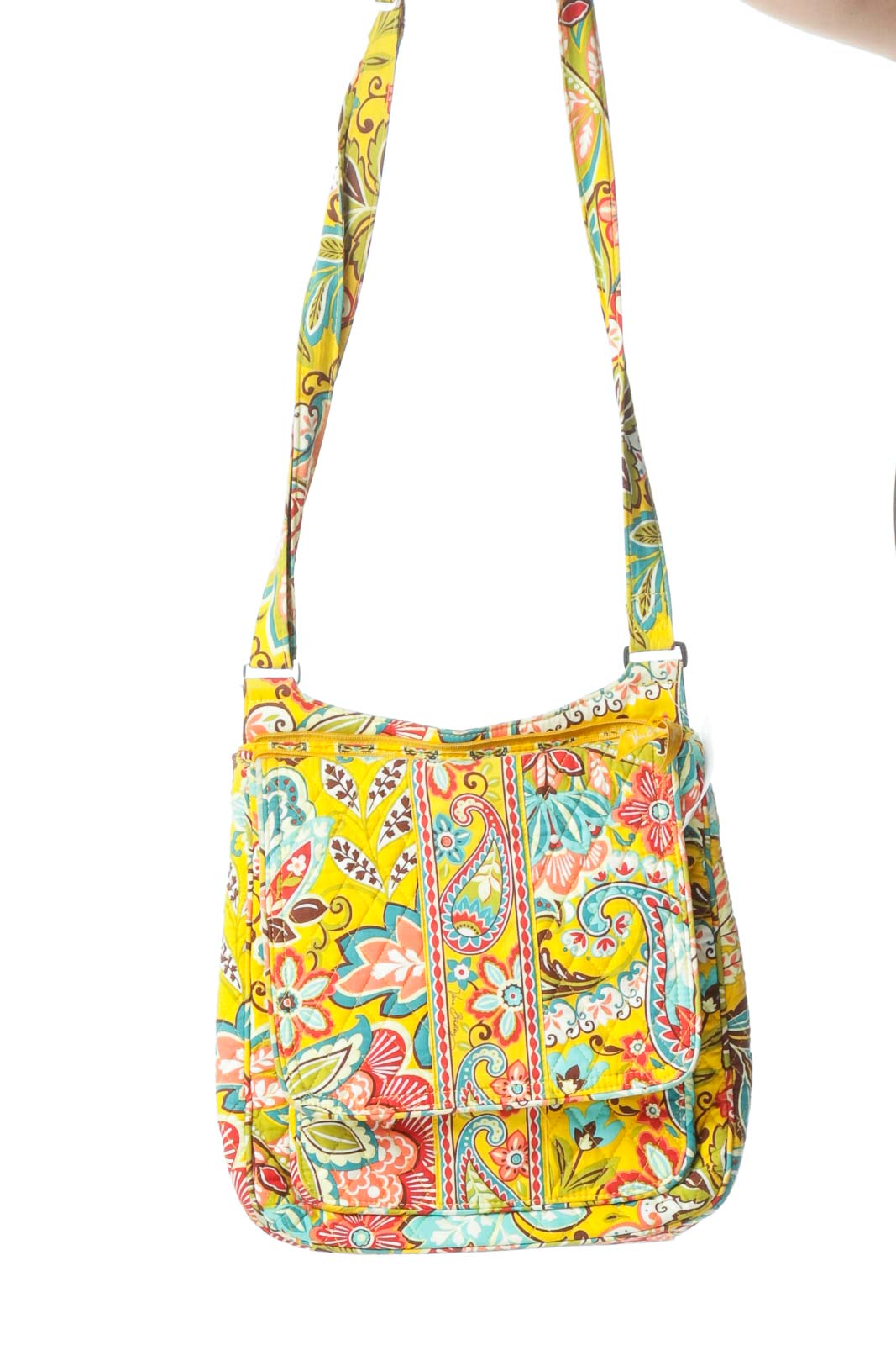 Multicolored Printed Quilted Crossbody Bag Front