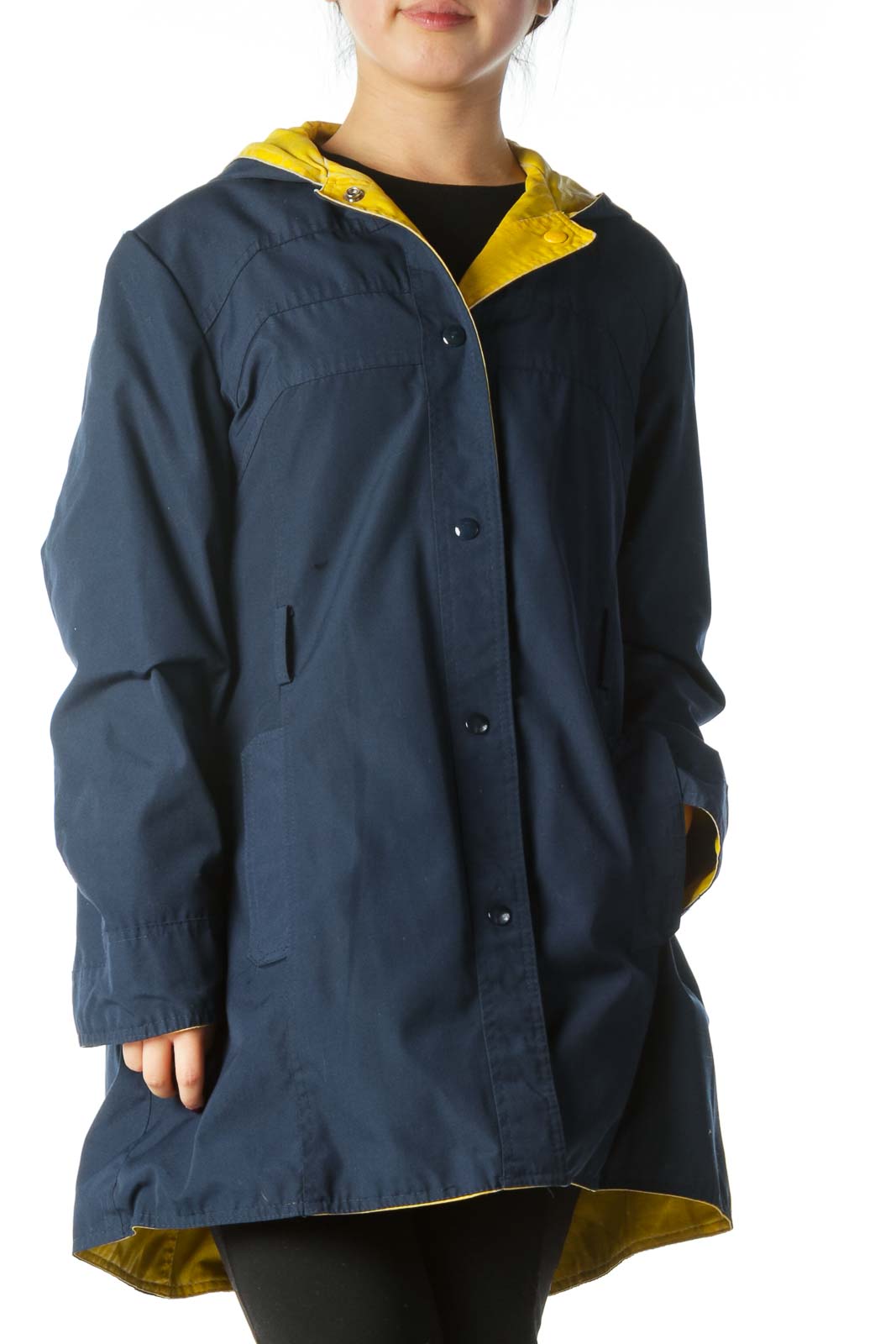 Blue Reversible Raincoat Front