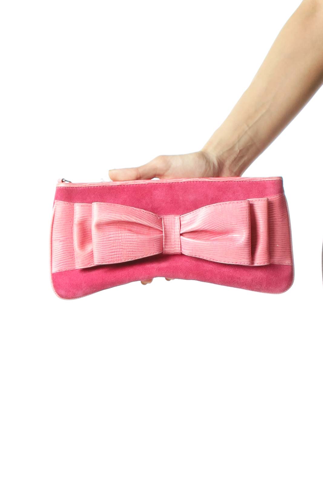 Pink Suede Wallet Front