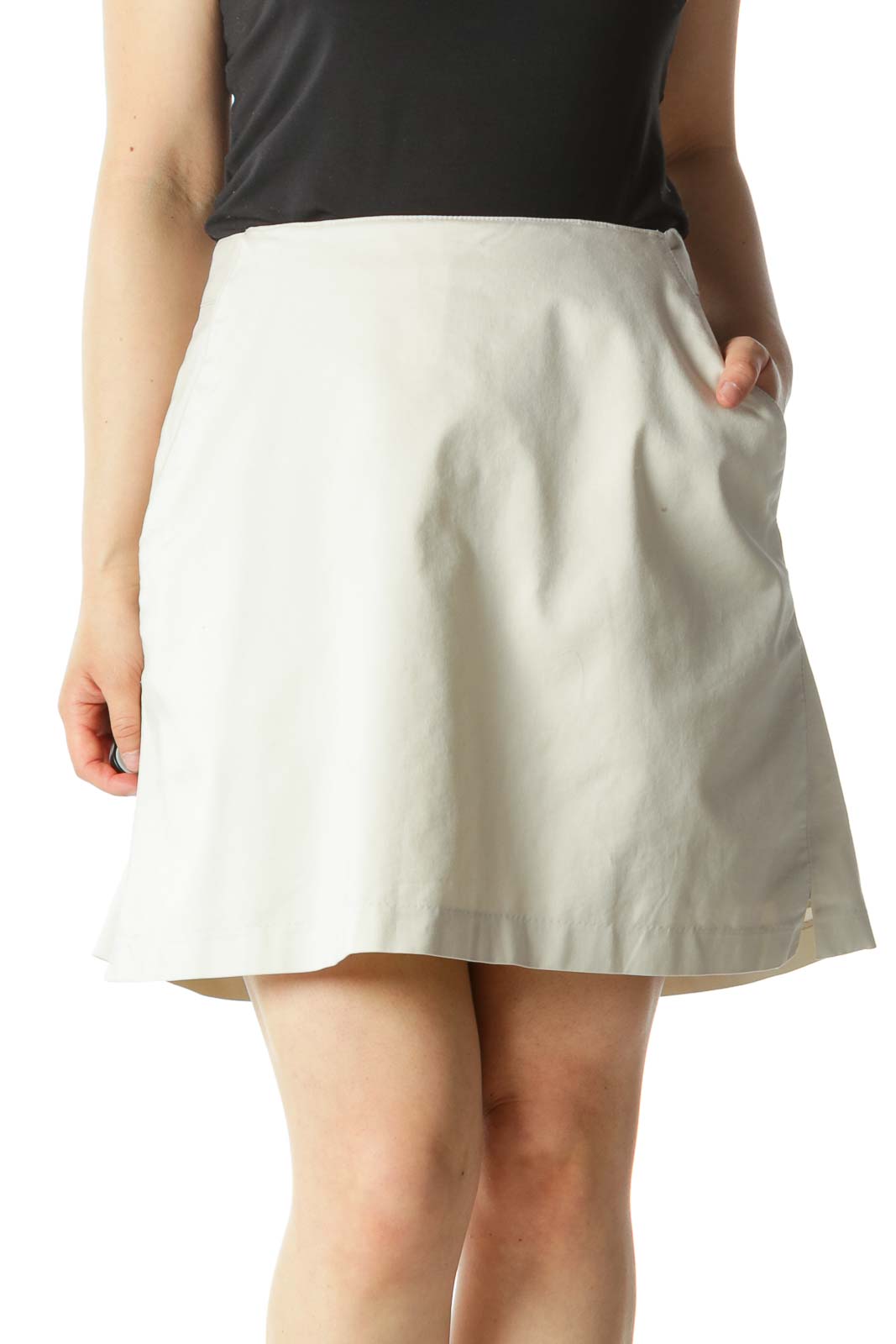 Beige Tennis Skirt with Shorts  Front