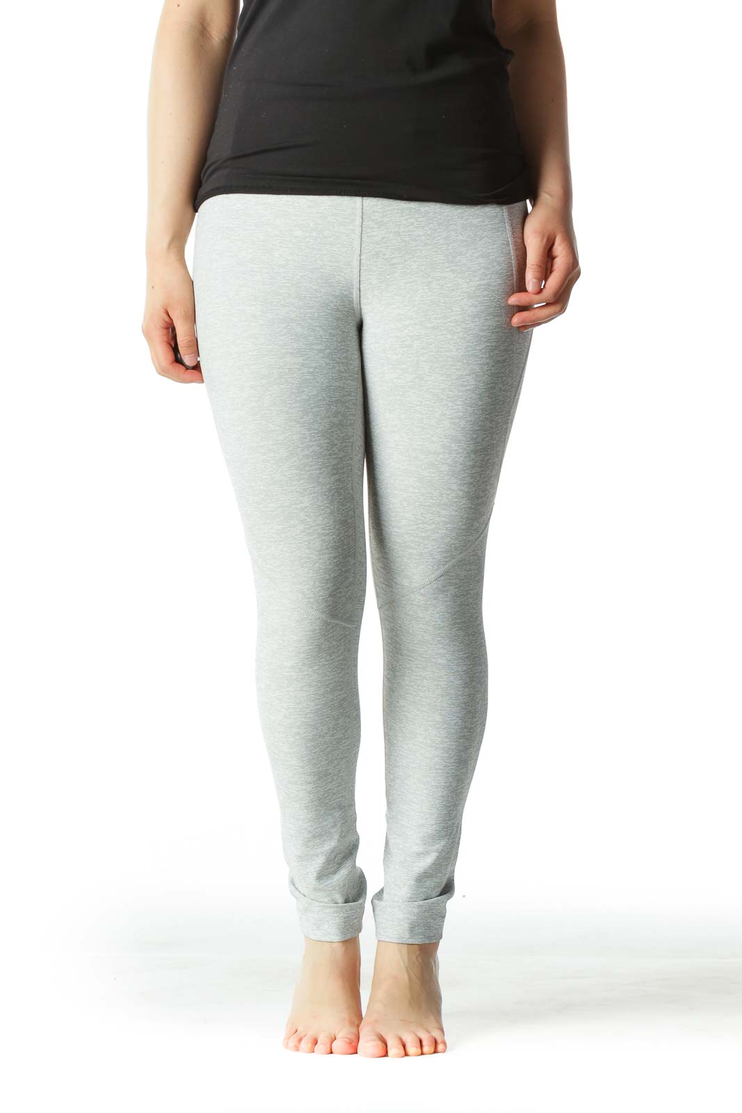 Gray Capri Yoga Pants  Front