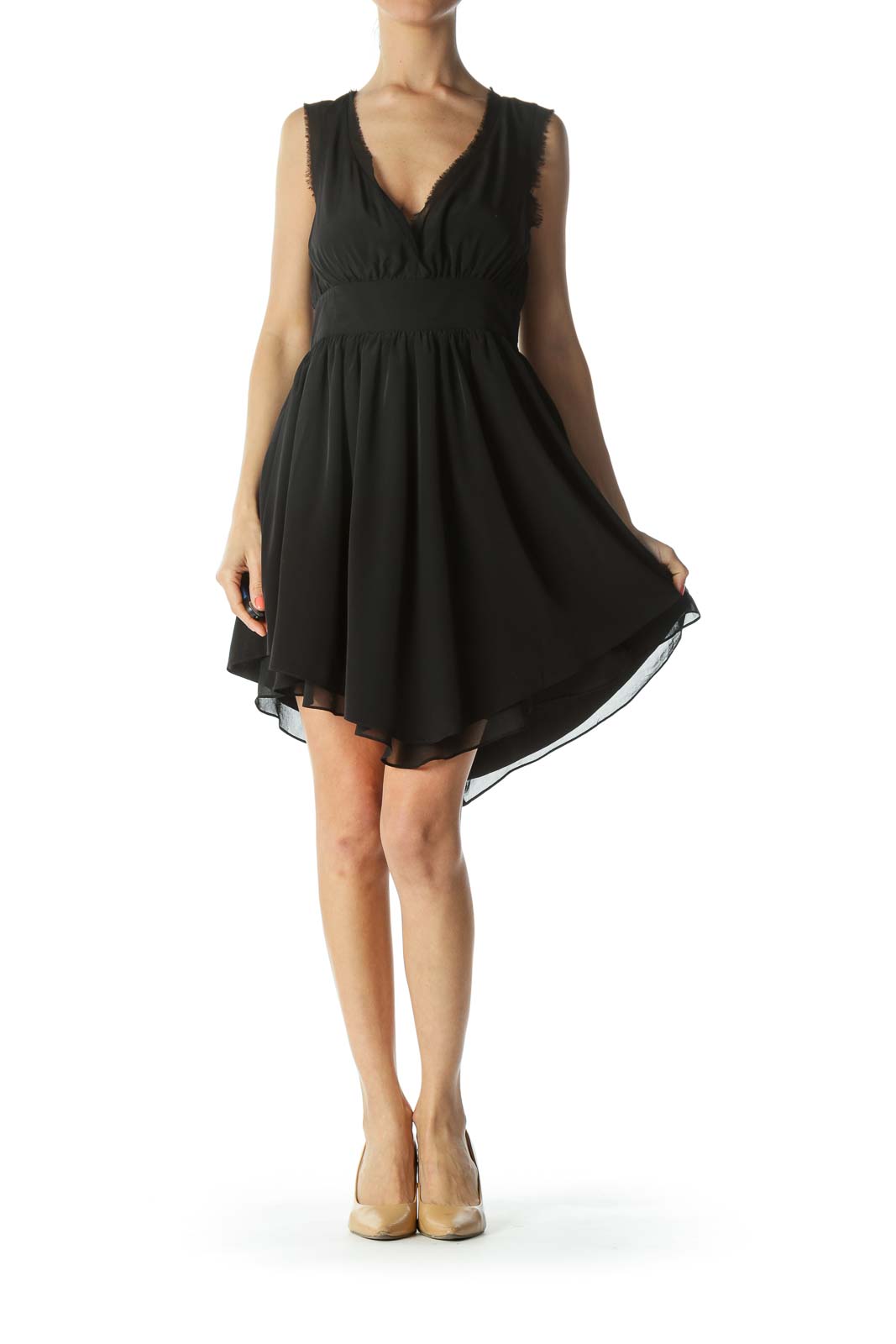 cinched waist cocktail dress