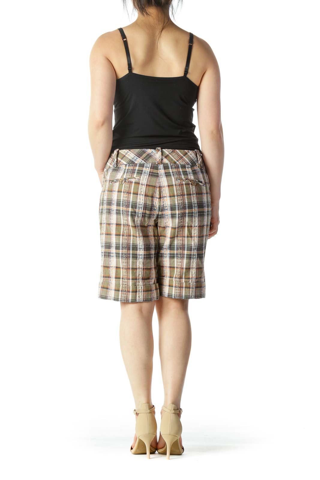 Multicolor Plaid Capri Shorts