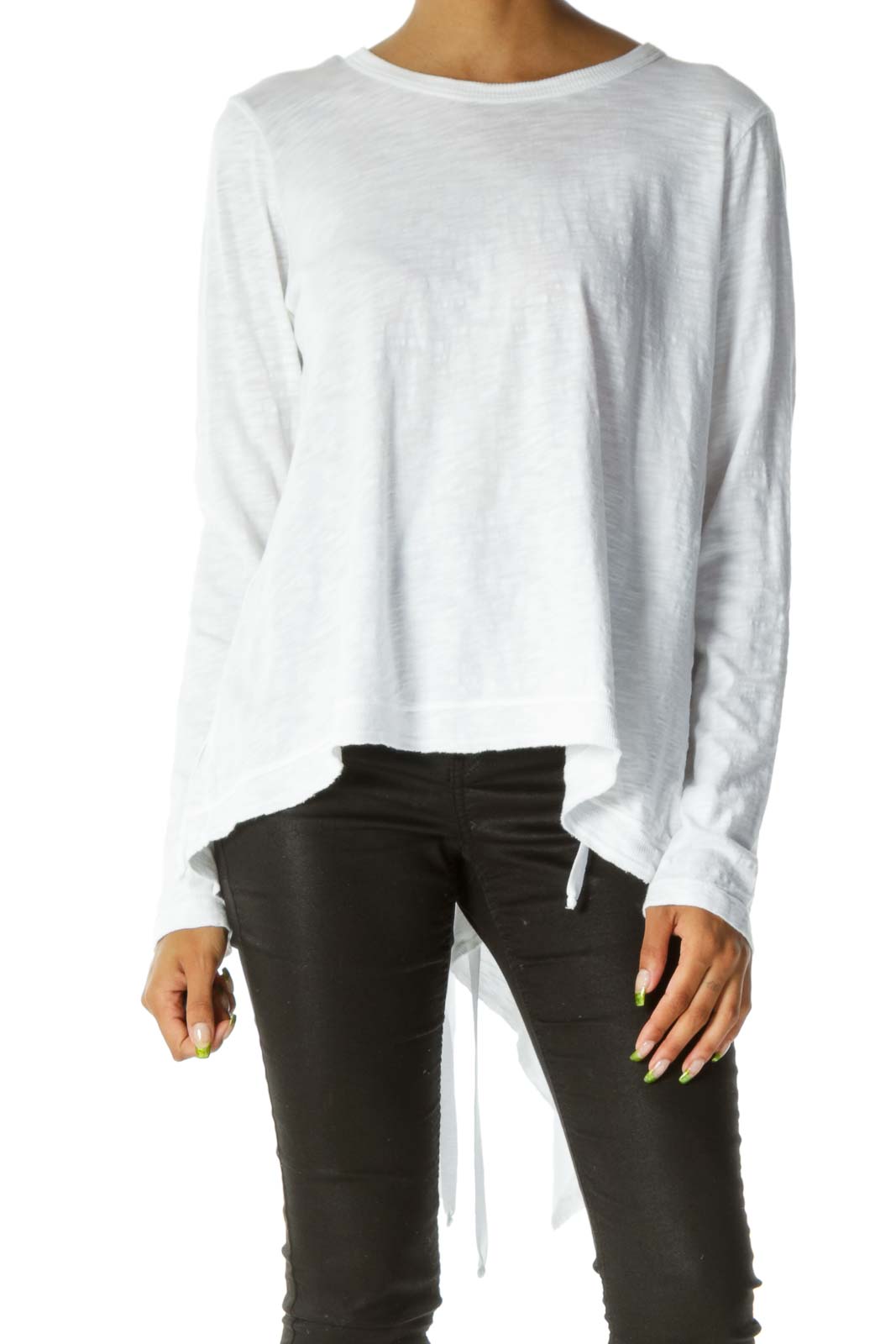 White Mottled Long Sleeve Front