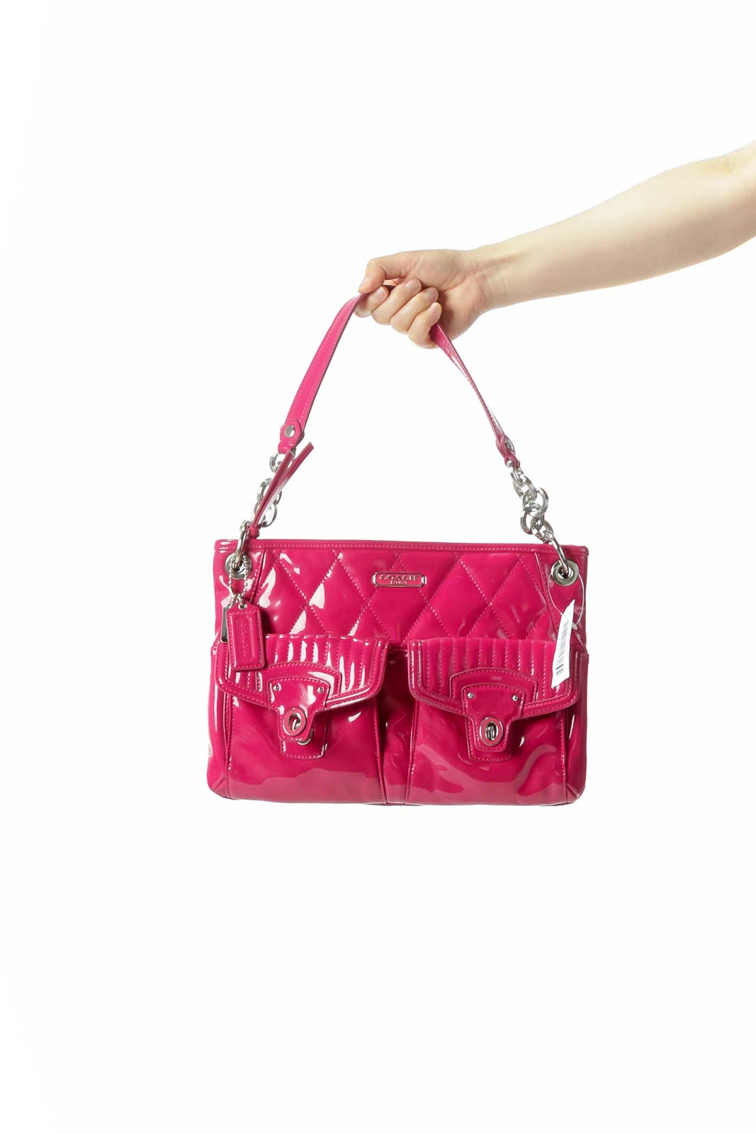 Quilted Pink Dual Strap Crossbody Bag