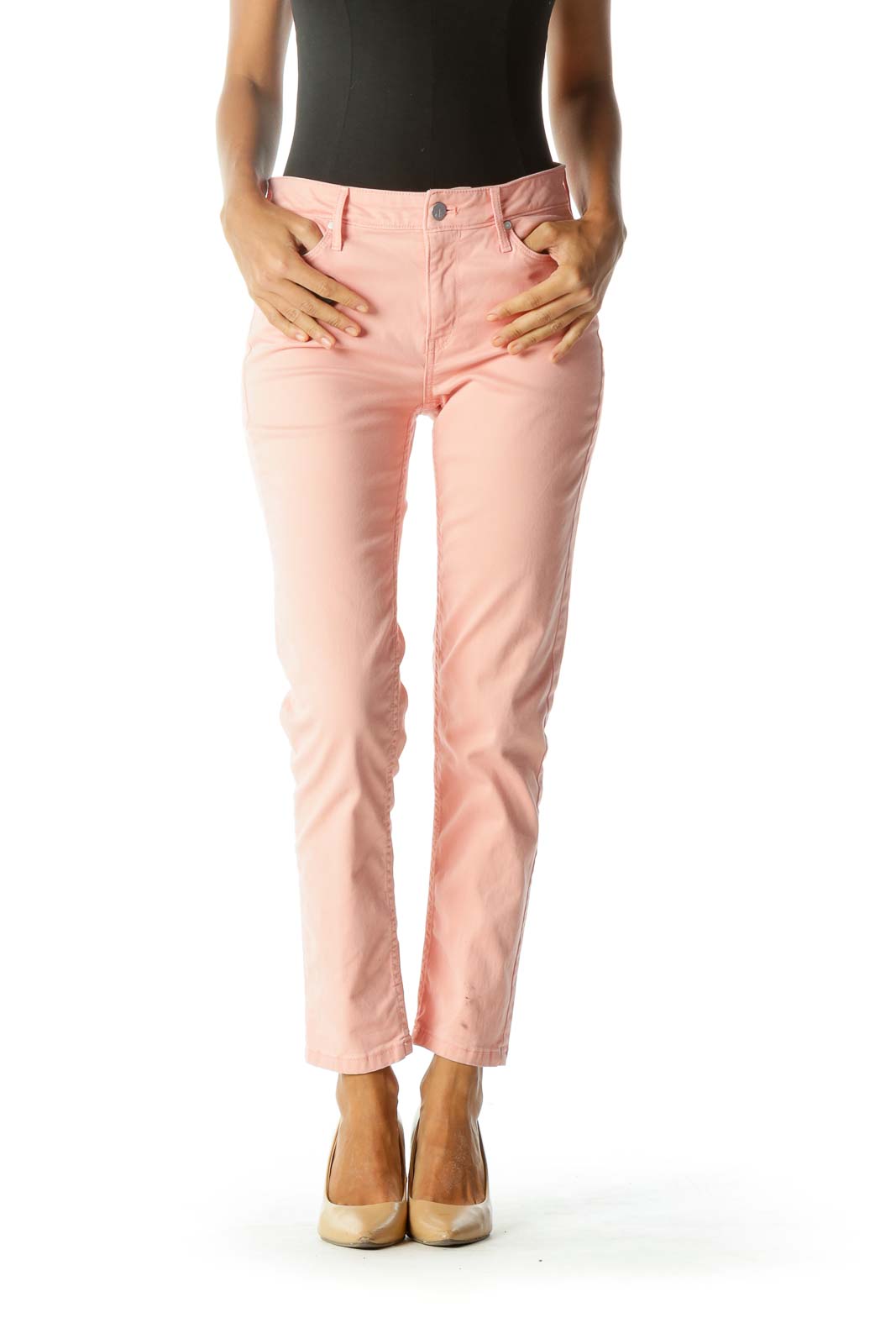 Pink Ankle Skinny Jean Front