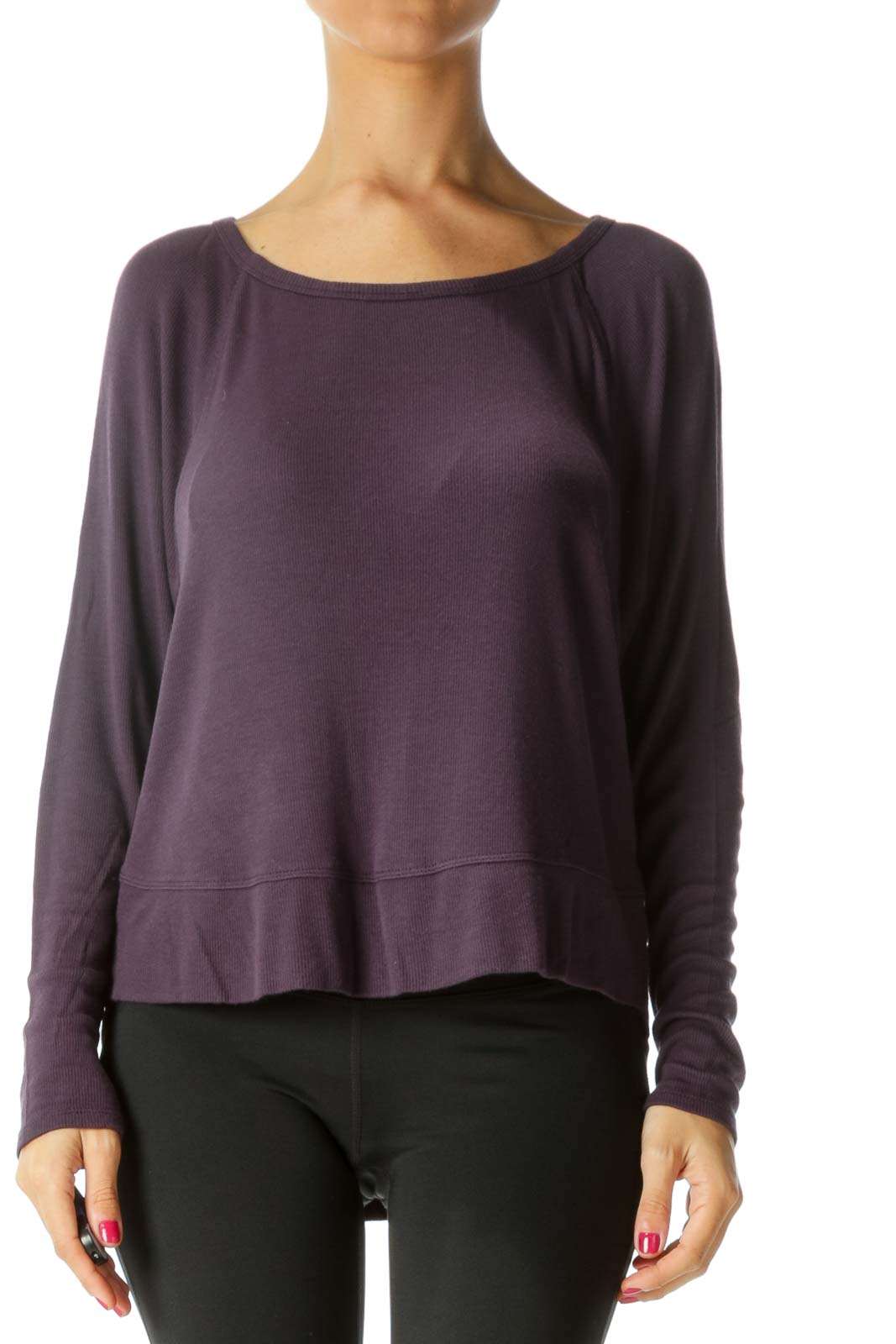 Purple Loose Jersey Top  Front