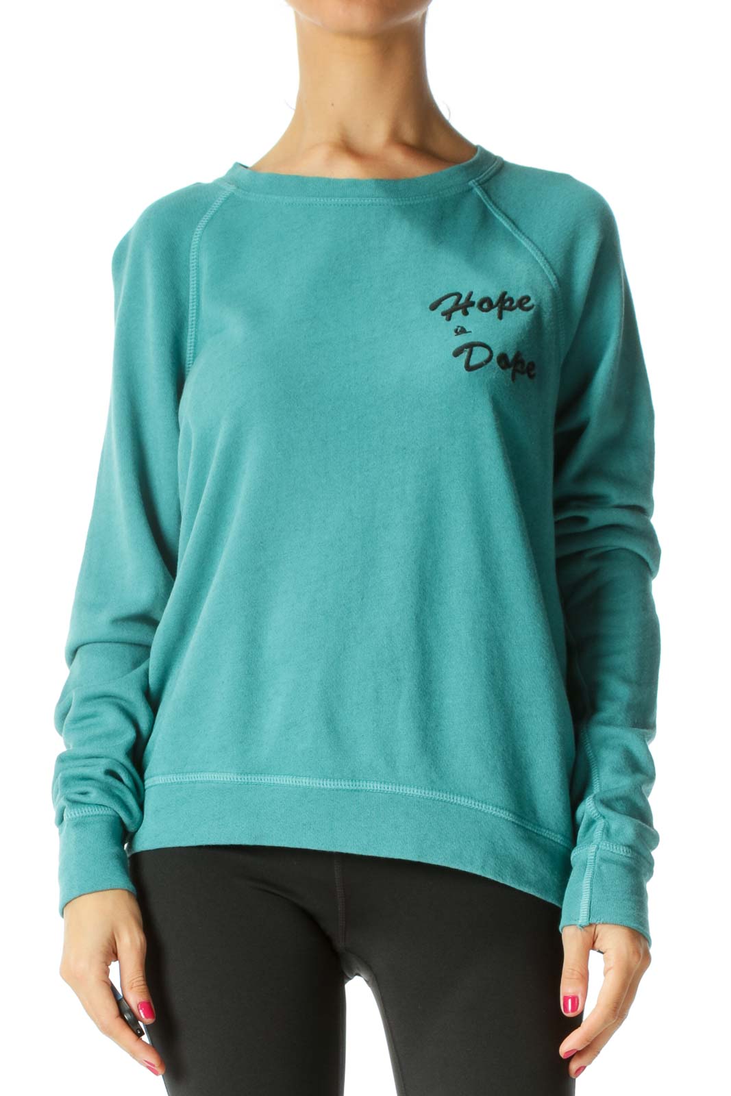 Green Hope & Dope Graphic Sweatshirt  Front