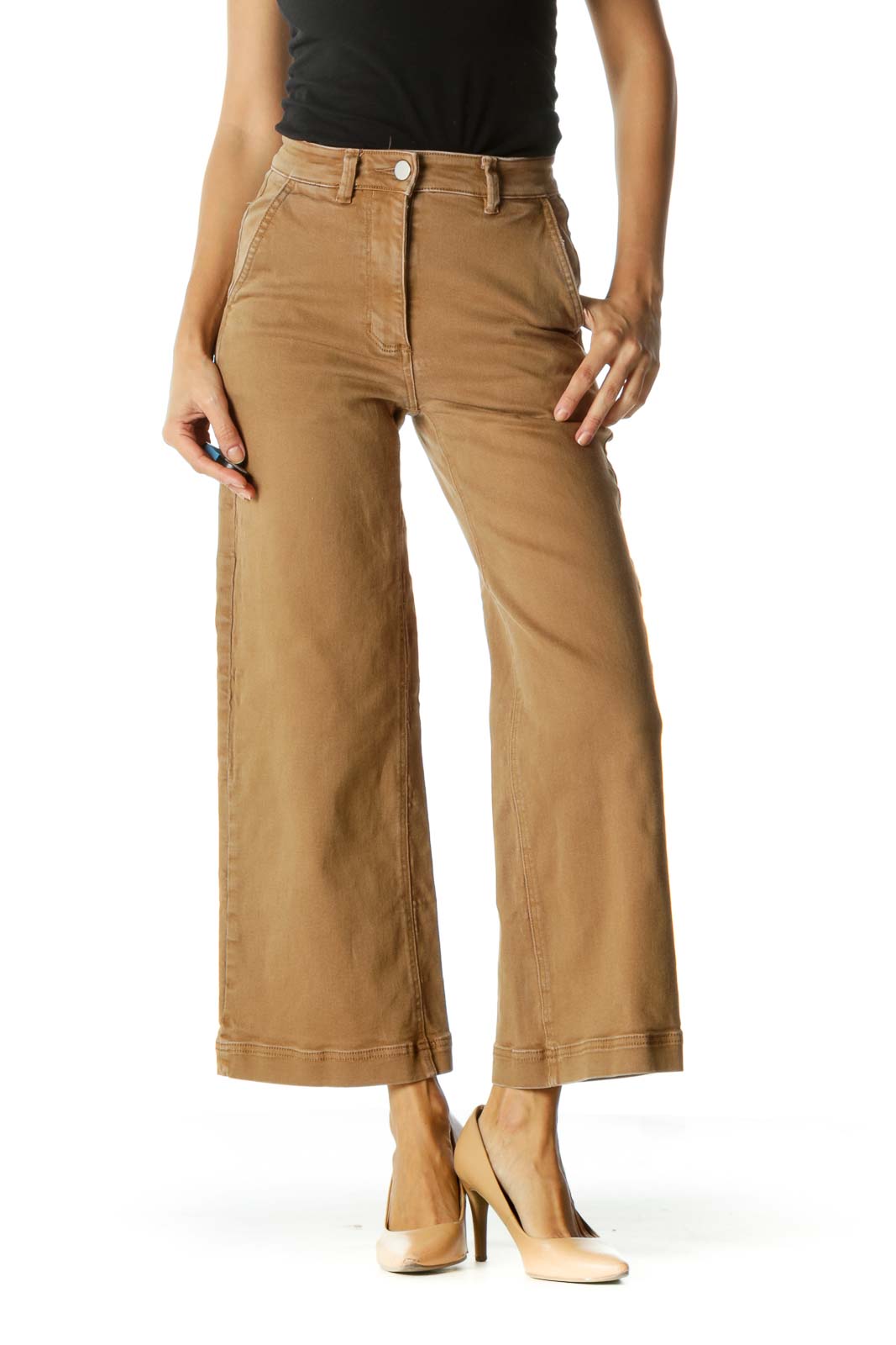 Brown Flared Jeans Front